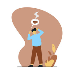 man thinking of coffee