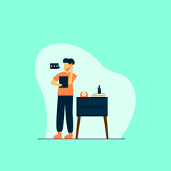 illustration of man on the phone