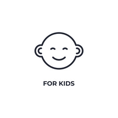 for kids line icon. linear style sign for mobile concept and web design. Outline vector icon. Symbol, logo illustration. Vector graphics