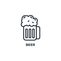 beer line icon. linear style sign for mobile concept and web design. Outline vector icon. Symbol, logo illustration. Vector graphics