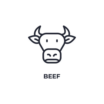 beef line icon. linear style sign for mobile concept and web design. Outline vector icon. Symbol, logo illustration. Vector graphics