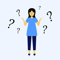 Confused woman with question mark