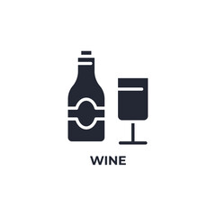 wine vector icon. filled flat sign for mobile concept and web design. Symbol, logo illustration. Vector graphics