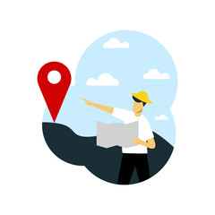 businessman holding a map