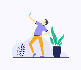Man taking selfie