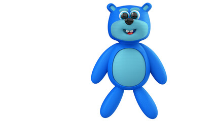 Blue bear 3d illustration