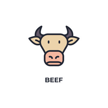 beef vector icon. Colorful flat design vector illustration. Vector graphics