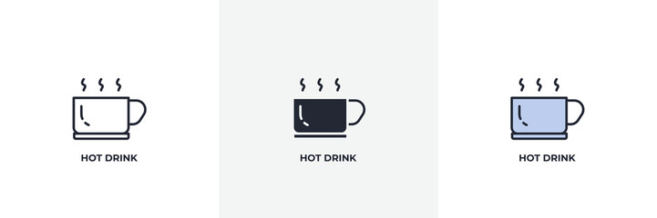 hot drink icon. Line, solid and filled outline colorful version, outline and filled vector sign. Idea Symbol, logo illustration. Vector graphics