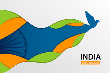 Papercut India Republic day holiday post background design