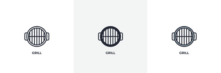 grill icon. Line, solid and filled outline colorful version, outline and filled vector sign. Idea Symbol, logo illustration. Vector graphics
