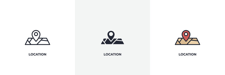 location icon. Line, solid and filled outline colorful version, outline and filled vector sign. Idea Symbol, logo illustration. Vector graphics