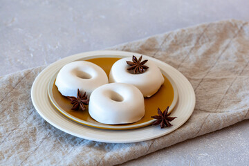 Rousquilles, rosquillas, french and spanish sweet dessert, side view