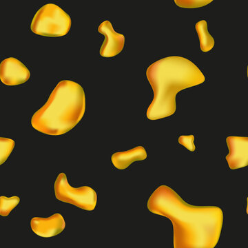 Seamless Background With Gold Liquid Drops