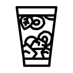 drink with cucumber line icon vector. drink with cucumber sign. isolated contour symbol black illustration