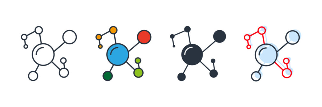 physics icon logo vector illustration. molecule symbol template for graphic and web design collection