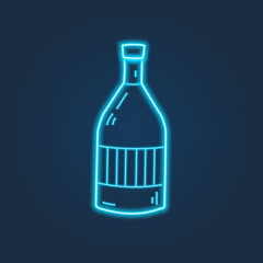 Neon food icons on dark background. Vector design.