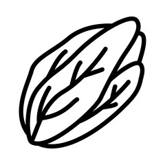 Vegetable flat line icon. Salad ingredient, organic nutrition. Outline sign for mobile concept and web design, store