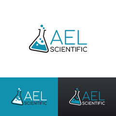 Science laboratory logo design. Science education logo concept. Vector logo template