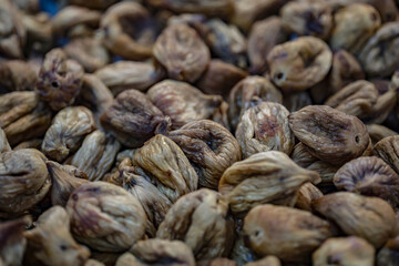 Dry figs seen in drying process.