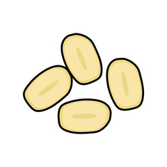 Chopped potato color line icon. Natural vegetable.