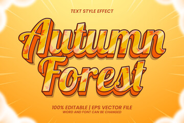 Autumn forest text effect editable Flat Cartoon style