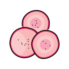 Chopped radish color line icon. Natural vegetable.
