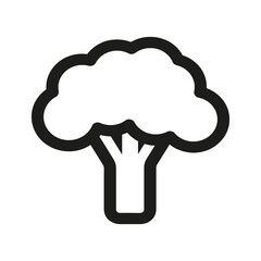 Single broccoli line icon, simple fresh vegetable. For app logo web button ui ux interface elements isolated on white background.