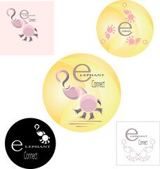 Elephant company logo design simple shapes graphic concept