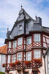View of a beautiful half-timbered house in Heppenheim/Germany in the Odenwald