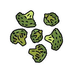 Broccoli color line icon. Natural vegetable.