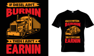 Truck Driver T-shirt Design Template 