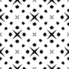 Black and white pattern. Two colors seamless batik style ready to print