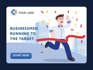 Competitive advantage to win business competition, winning strategy and success, leadership, cartoon character vector illustration.