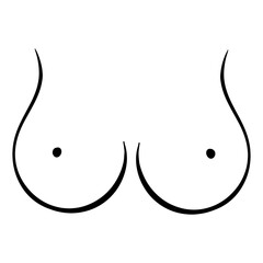 Female breast icon - obrazy, fototapety, plakaty