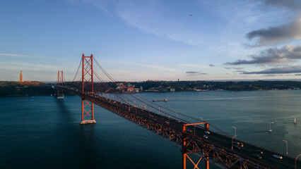 25 Abril Bridge in Lisbon at sunset