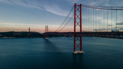 25 Abril Bridge in Lisbon at sunset