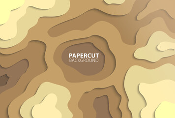 Illustration papercut vector graphic of ground texture on hills. brown style coloring. good for wallpaper, background, banner element, book cover, name card, social media content, etc.