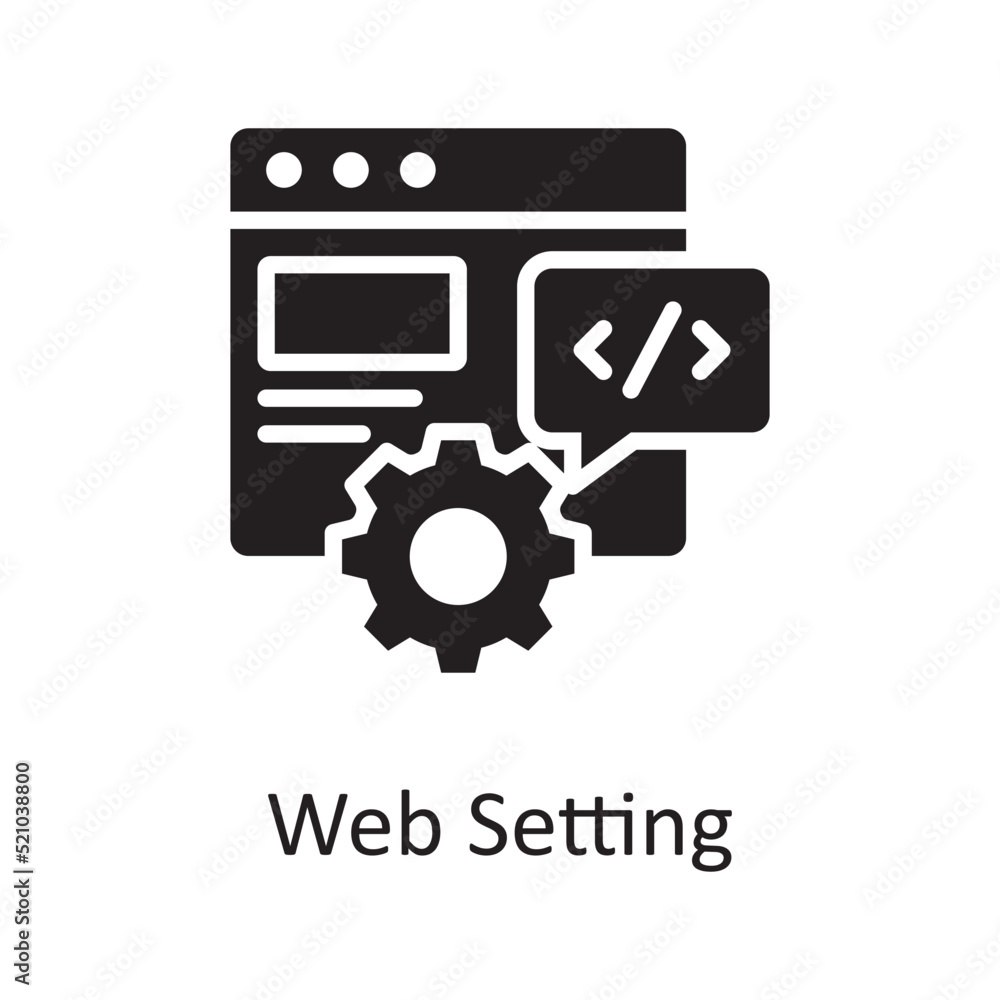 Poster web setting vector solid icon design illustration. miscellaneous symbol on white background eps 10 f