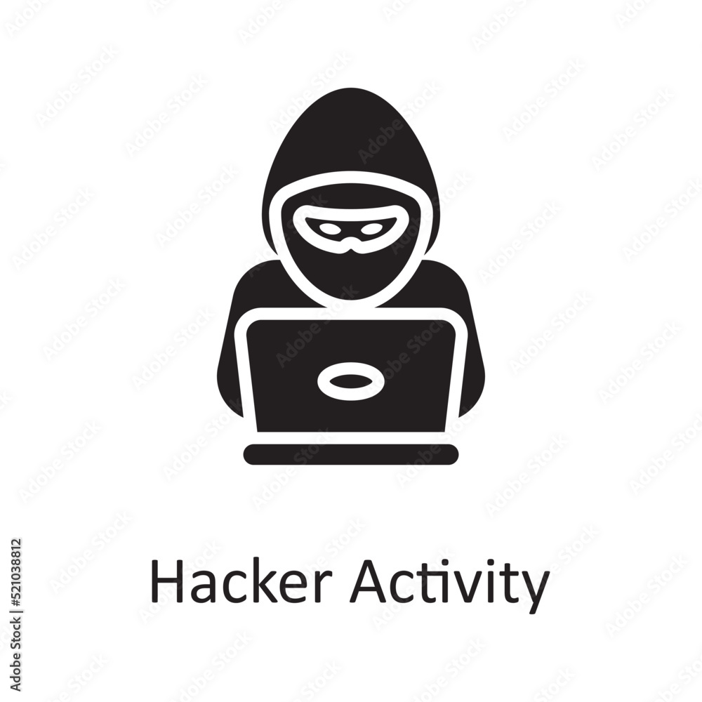 Poster hacker activity vector solid icon design illustration. miscellaneous symbol on white background eps 