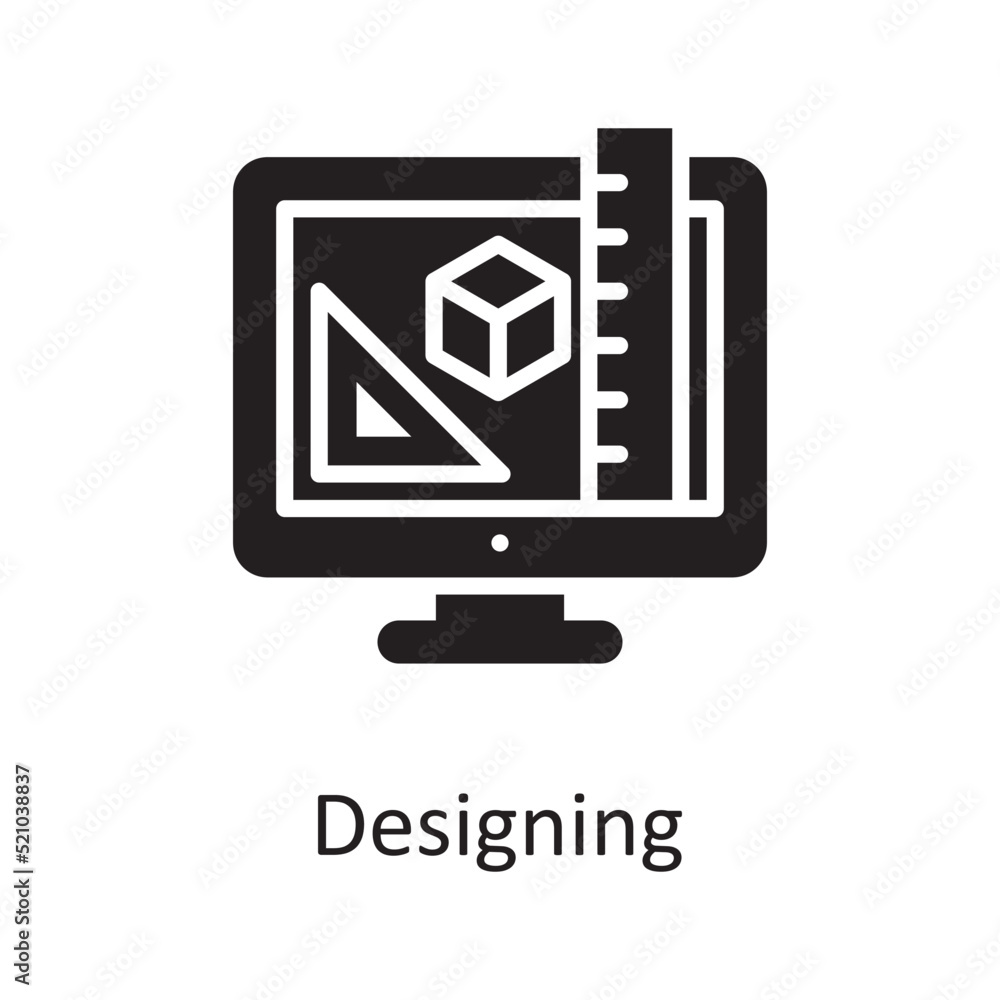 Poster designing vector solid icon design illustration. miscellaneous symbol on white background eps 10 fil