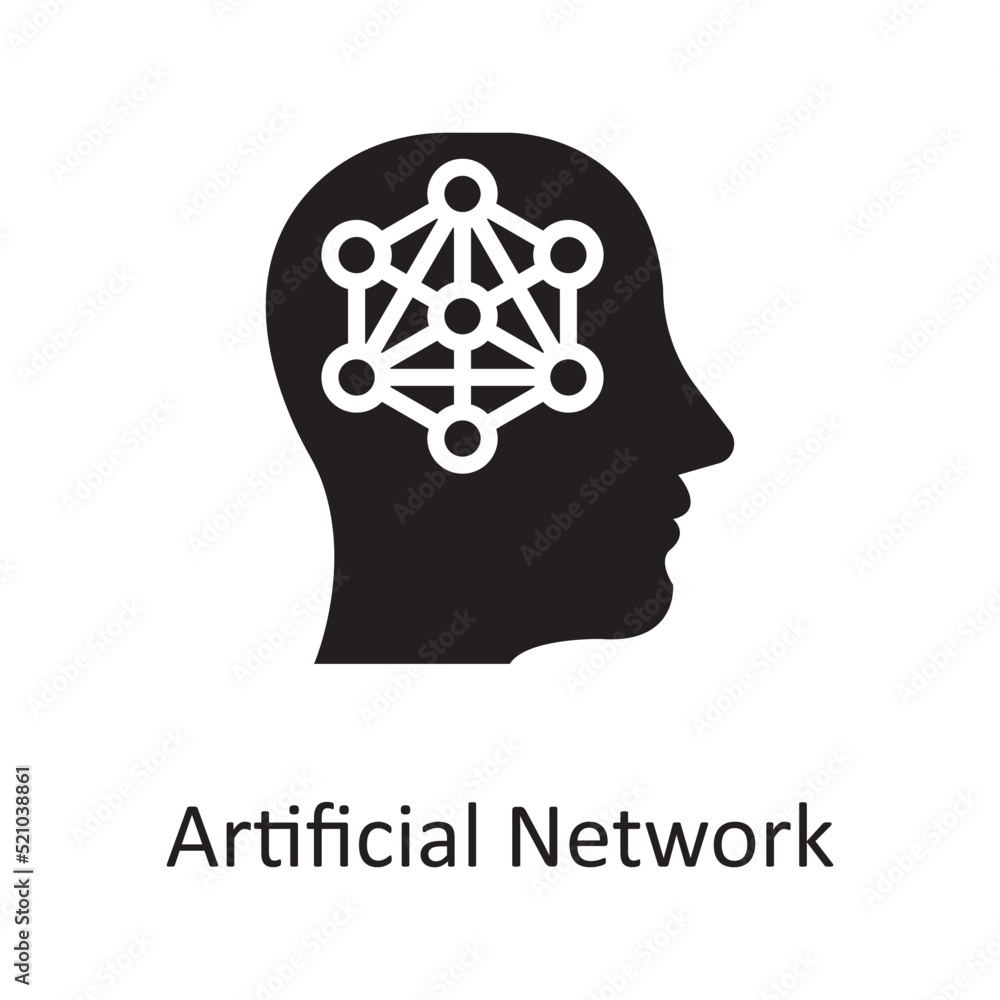 Poster artificial network vector solid icon design illustration. miscellaneous symbol on white background e