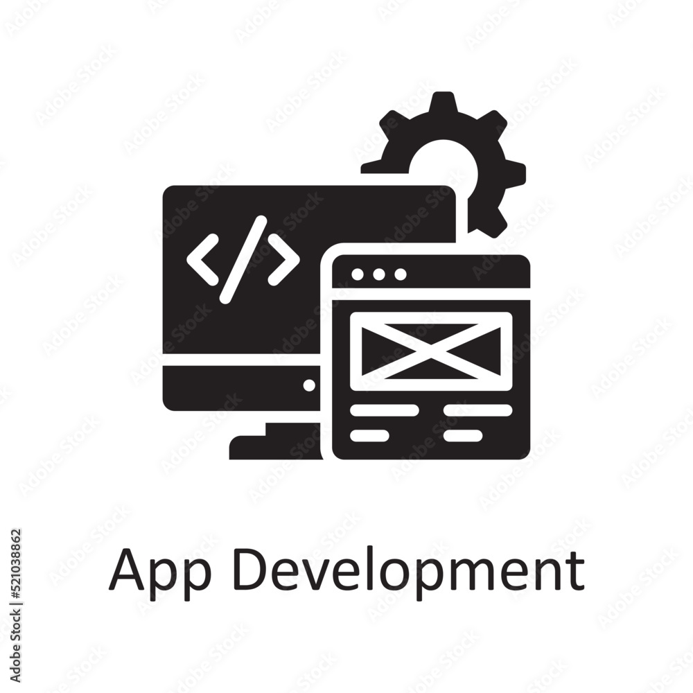 Poster app development vector solid icon design illustration. miscellaneous symbol on white background eps 