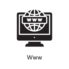 Www vector solid Icon Design illustration. Miscellaneous Symbol on White background EPS 10 File