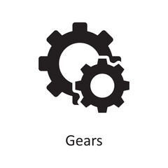 Gears vector solid Icon Design illustration. Miscellaneous Symbol on White background EPS 10 File