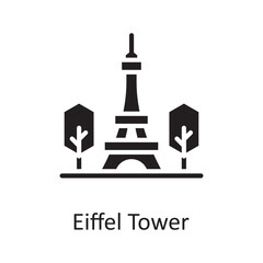 Eiffel Tower vector solid Icon Design illustration. Miscellaneous Symbol on White background EPS 10 File