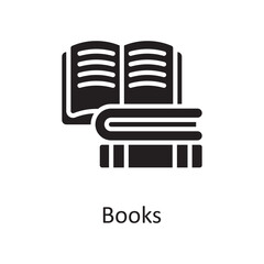 Books vector solid Icon Design illustration. Miscellaneous Symbol on White background EPS 10 File