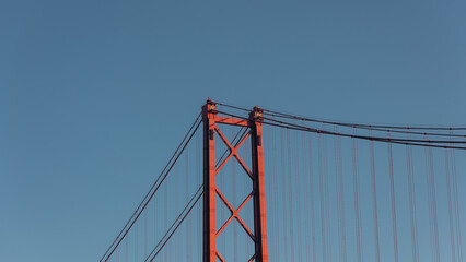 25 Abril Bridge in Lisbon at sunset