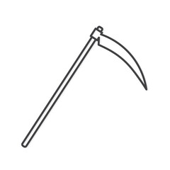 garden, Halloween scythe outline icon- vector illustration