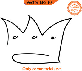 Crown logo graffiti icon. Black elements isolated on transparent background. Vector illustration. Doodle crowns. Vector of the crown. Clip art. High resolution 