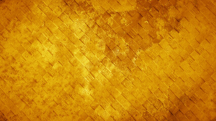 Abstract golden yellow colored painted spotty dirty grunge weathered old aged concrete cement stone...